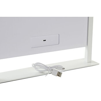 Bordsspegel med Pekskärm och LED-ljus DKD Home Decor Metall Vit (35 x 2 x 45 cm)