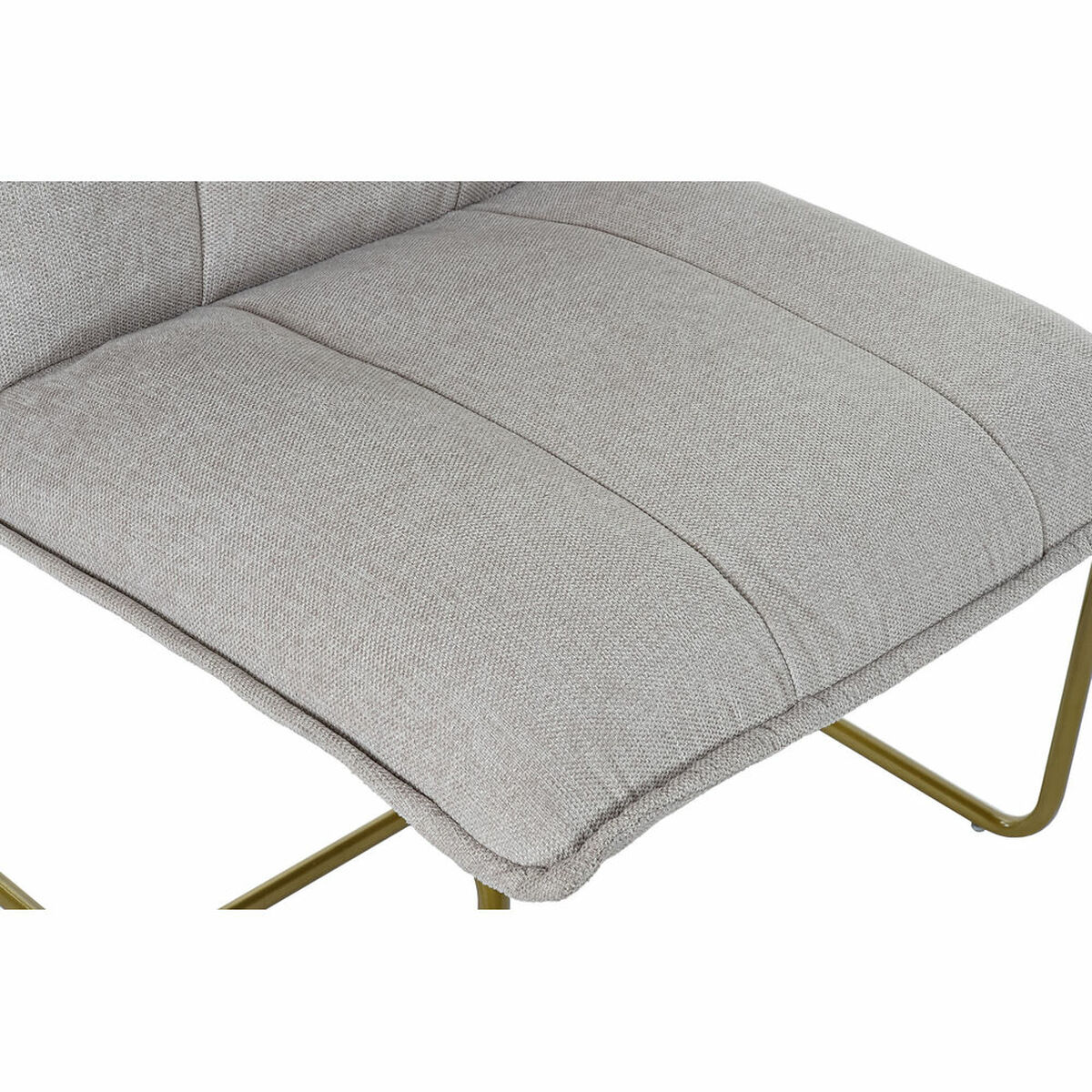 Fåtölj DKD Home Decor Beige Gyllene Metall Polyester (66 x 71 x 77 cm) - 10