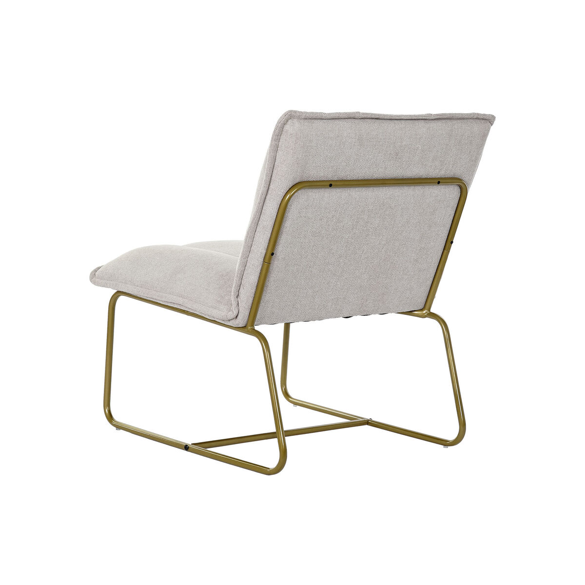 Fåtölj DKD Home Decor Beige Gyllene Metall Polyester (66 x 71 x 77 cm) - 9