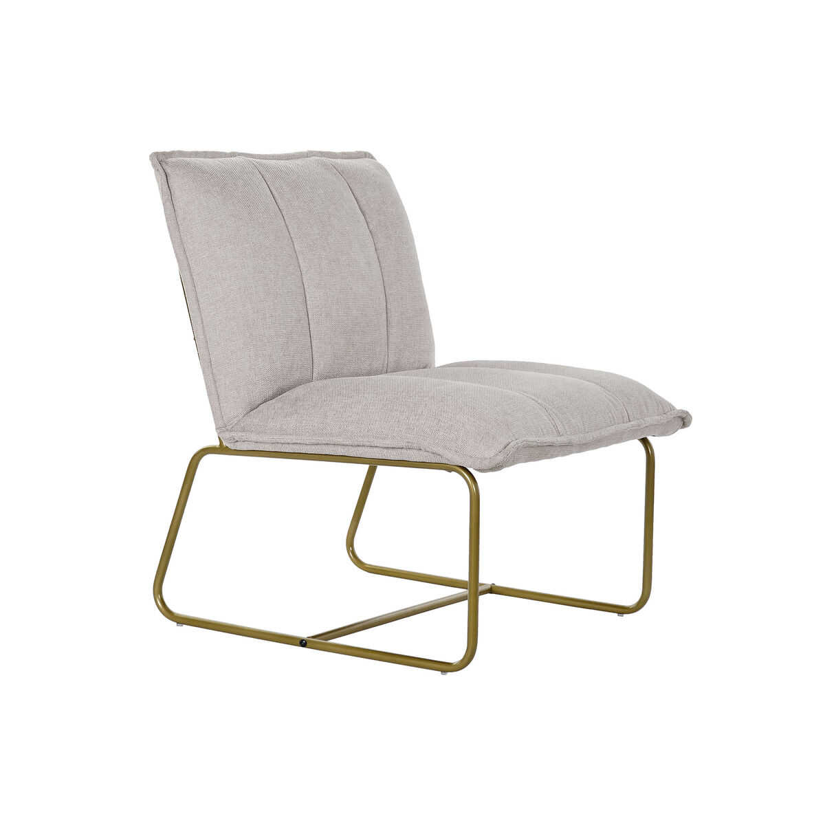 Fåtölj DKD Home Decor Beige Gyllene Metall Polyester (66 x 71 x 77 cm)