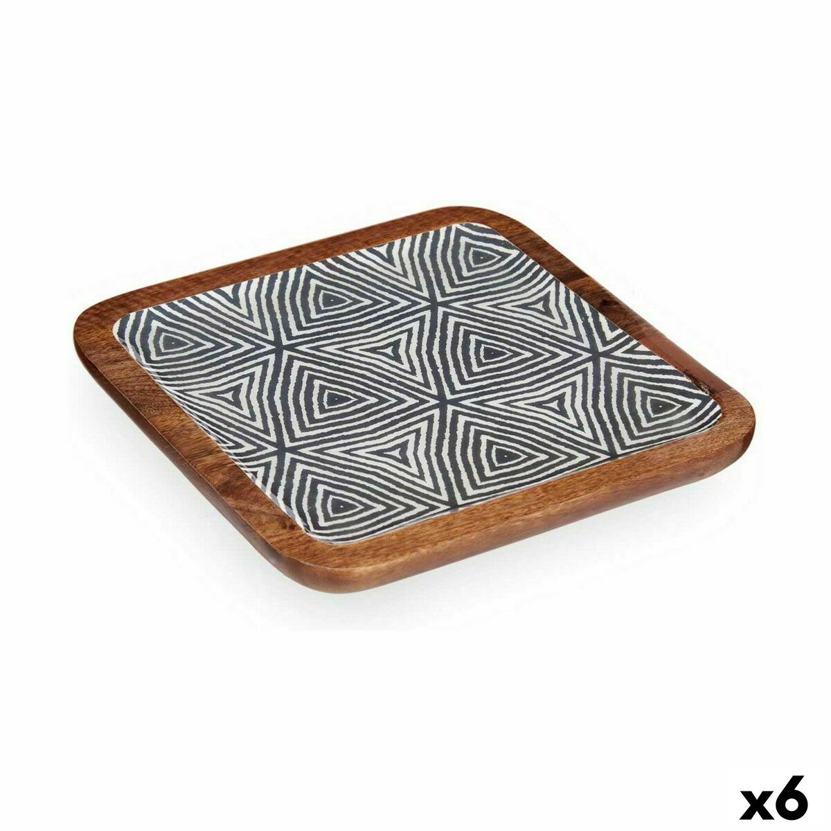 Bordsdekoration Vit Brun Svart Etnisk 25 x 25 cm (6 antal) - 3