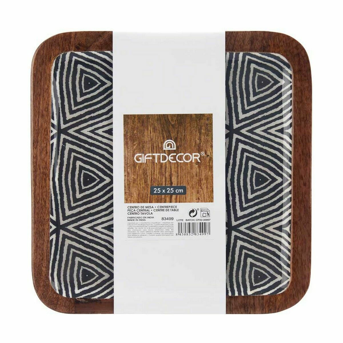 Bordsdekoration Vit Brun Svart Etnisk 25 x 25 cm (6 antal) - 5