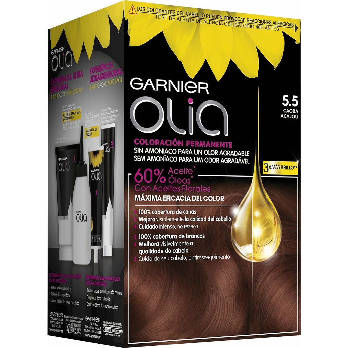 Färg utan ammoniak Garnier Olia Nº 5,5 Caoba Lote Nº 5.5-Caoba (1 antal)