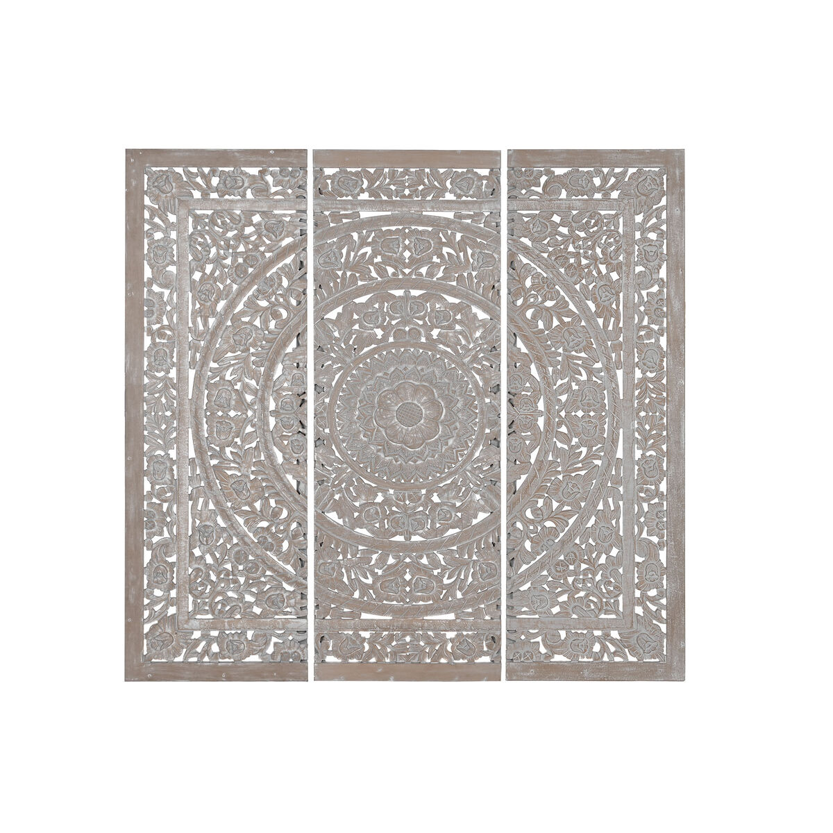 Sänggavel Home ESPRIT Grå Trä MDF 180 x 3,5 x 180 cm
