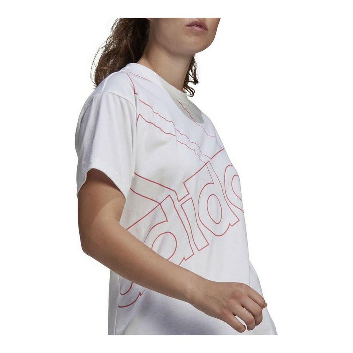 T-shirt med kortärm Dam Adidas Giant Logo Vit - 11