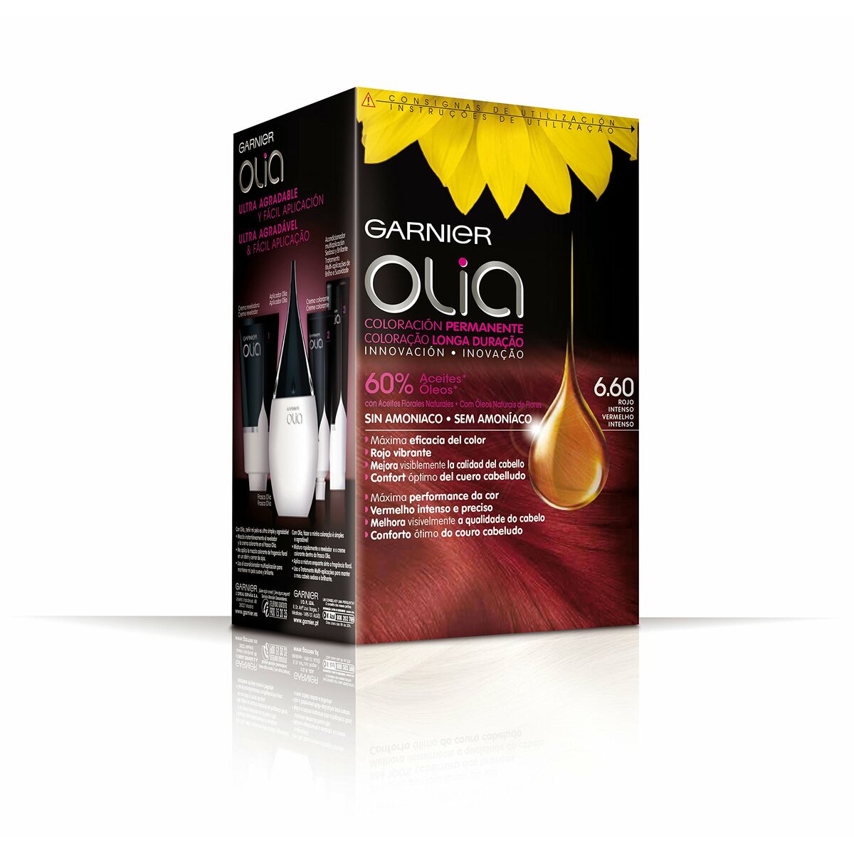 Färg utan ammoniak Garnier Olia Knallrött Nº 6,60 Rojo Intenso Nº 6,60 Rojo Intenso Set (1 antal) - 2