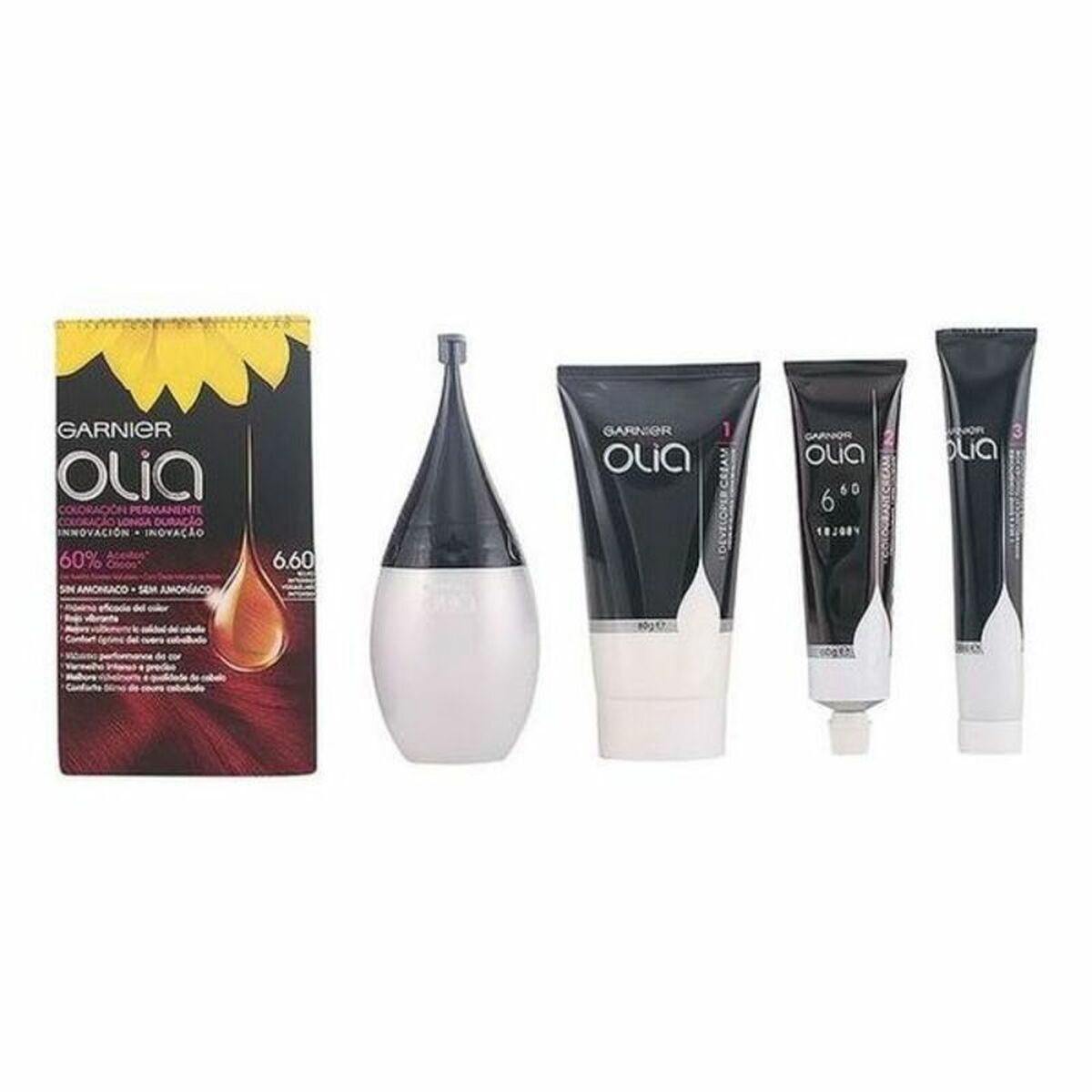 Färg utan ammoniak Garnier Olia Knallrött Nº 6,60 Rojo Intenso Nº 6,60 Rojo Intenso Set (1 antal)