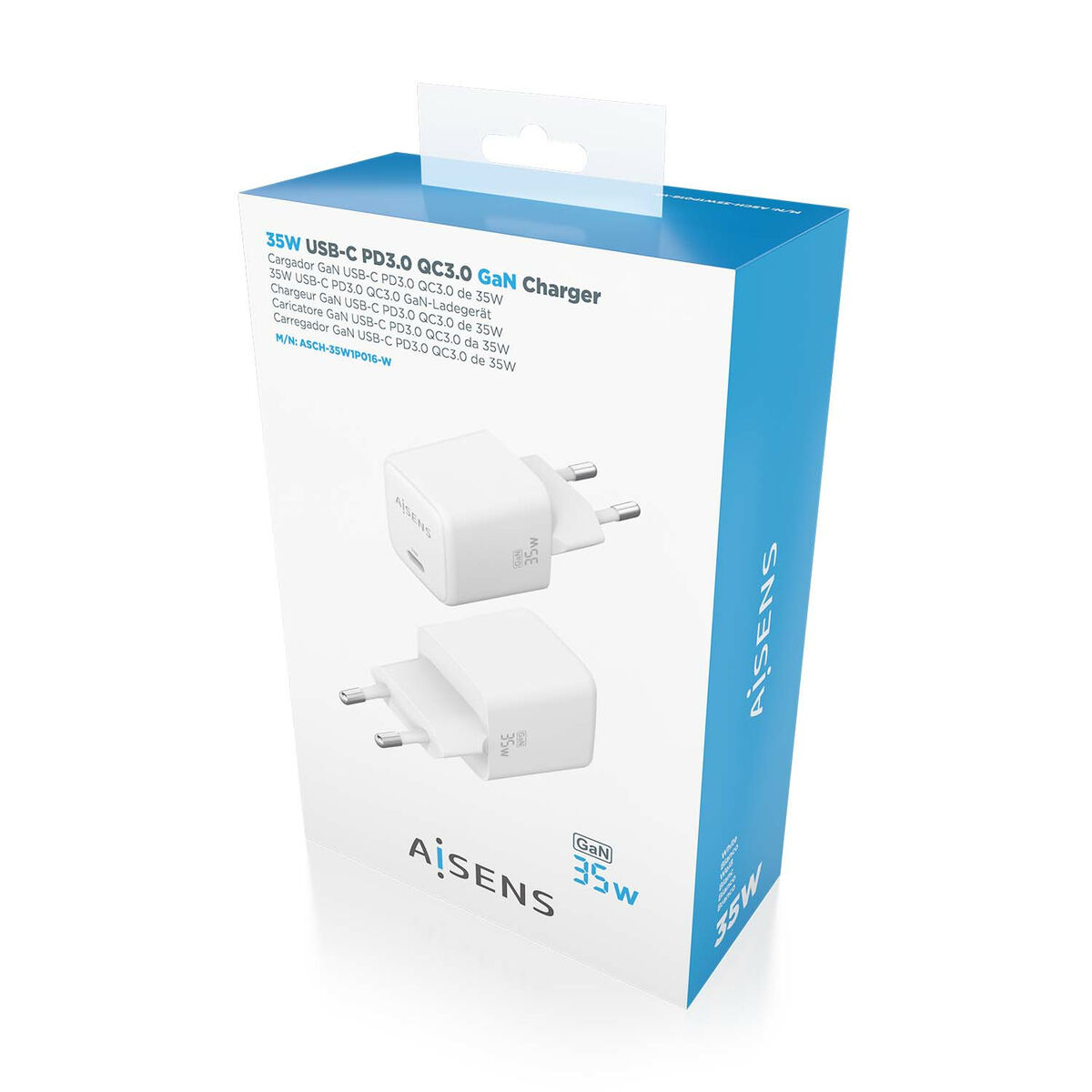 Väggladdare Aisens ASCH-35W1P016-W Vit Multicolour 35 W (1 antal) - 5