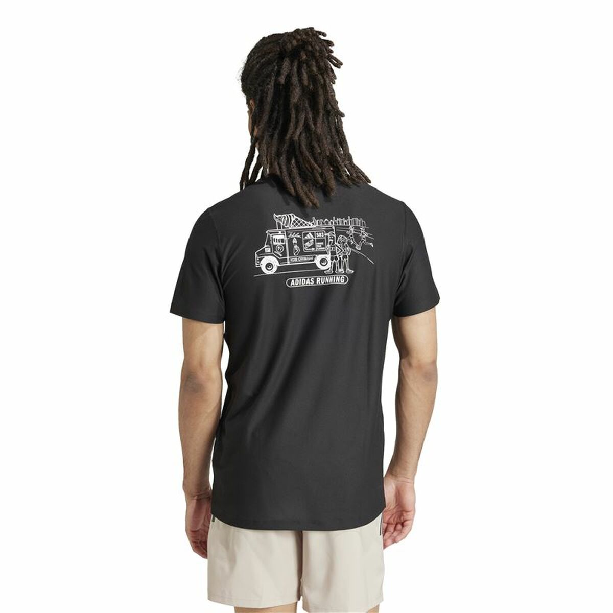 T-shirt med kortärm Herr Adidas Running Ice Cream Graphic Svart - 3