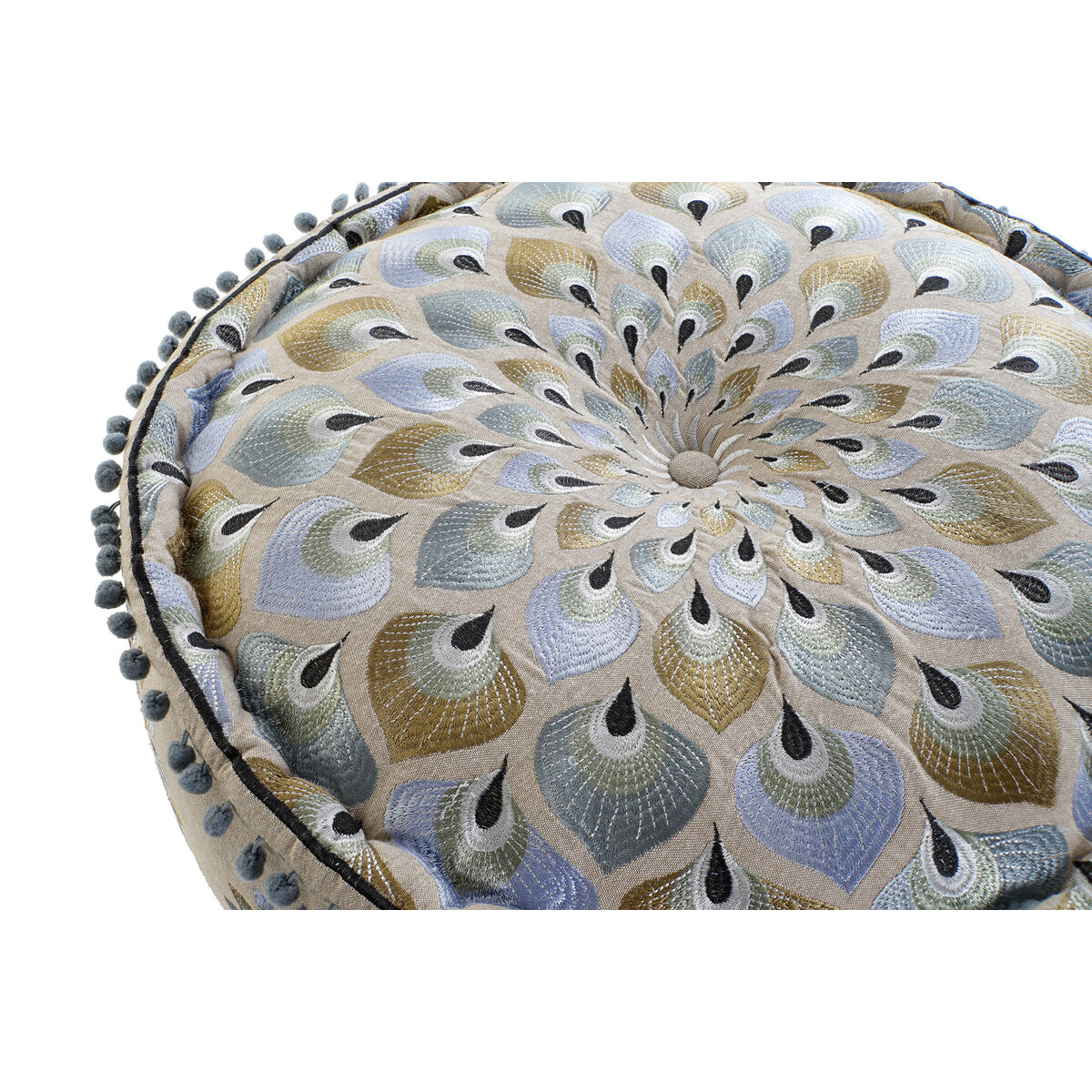 Puff DKD Home Decor Blå Beige - 3