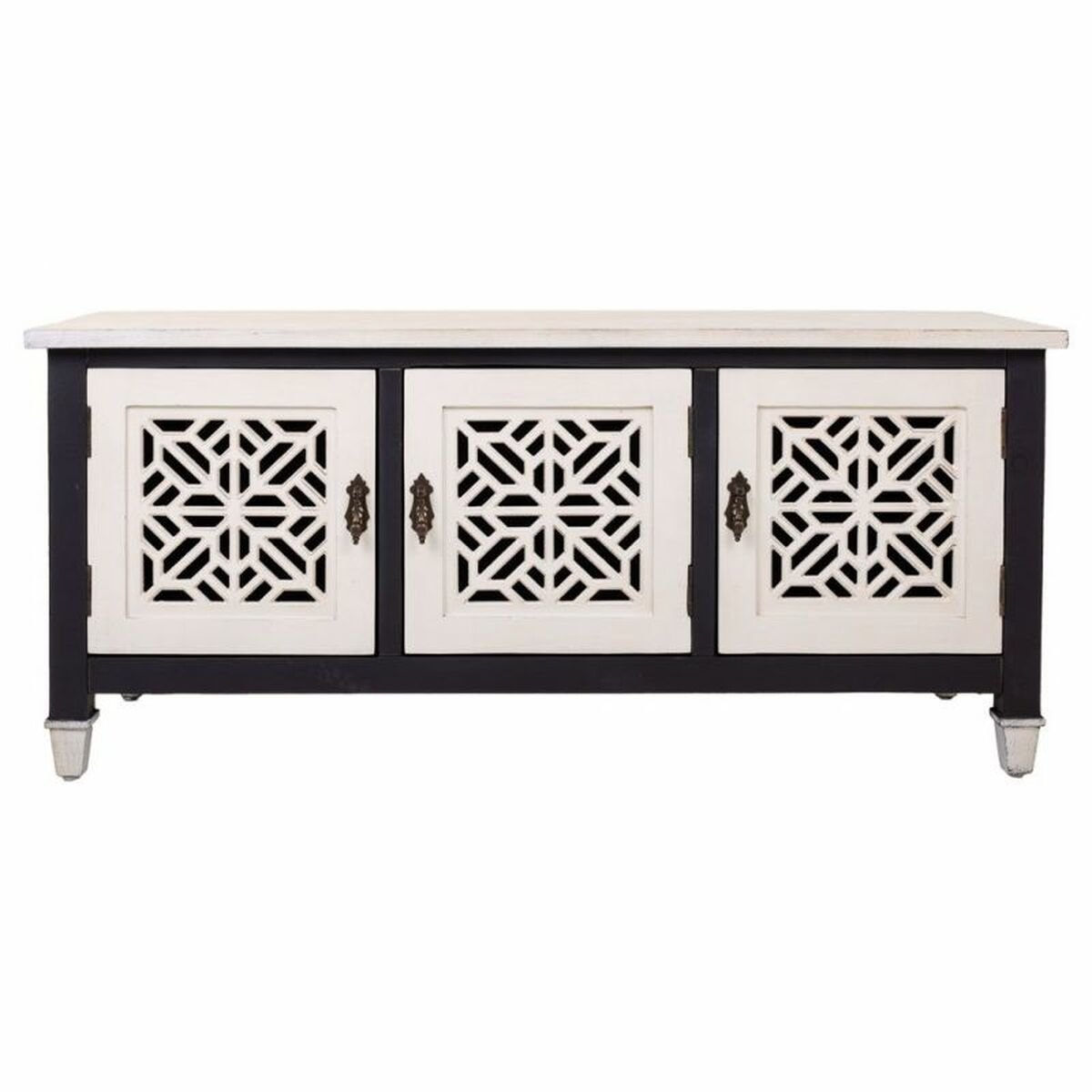Avlastningsmöbler Alexandra House Living Vit Svart Granträ Trä MDF 40 x 46 x 105 cm - 3