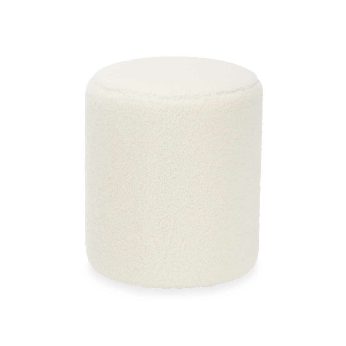 Puff Gift Decor Vit Tyg Trä MDF