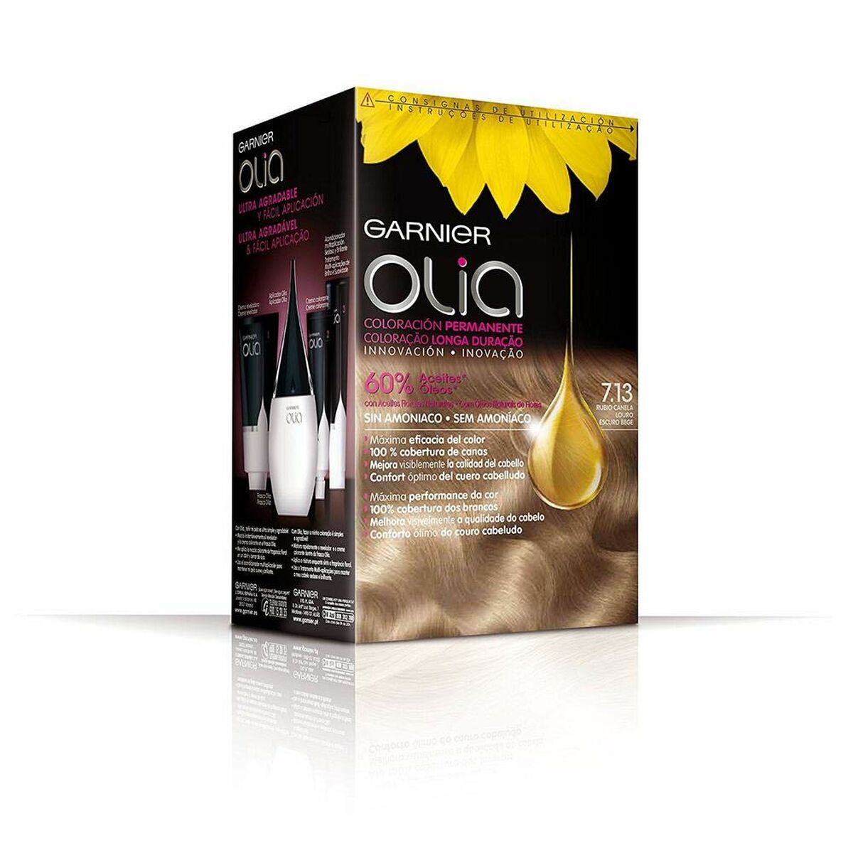 Färg utan ammoniak Garnier Olia Kanelblont Nº 7,13 Rubio Canela Lote (1 antal) - 2