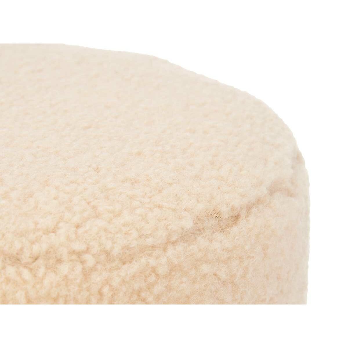 Puff Gift Decor Beige Tyg Trä MDF - 3