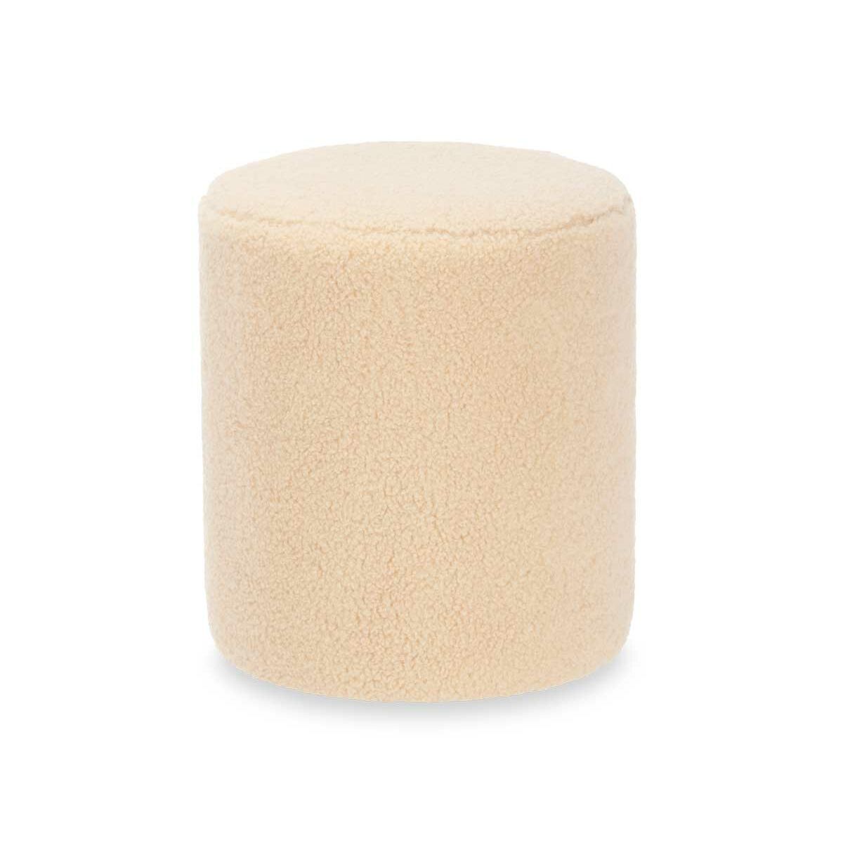 Puff Gift Decor Beige Tyg Trä MDF