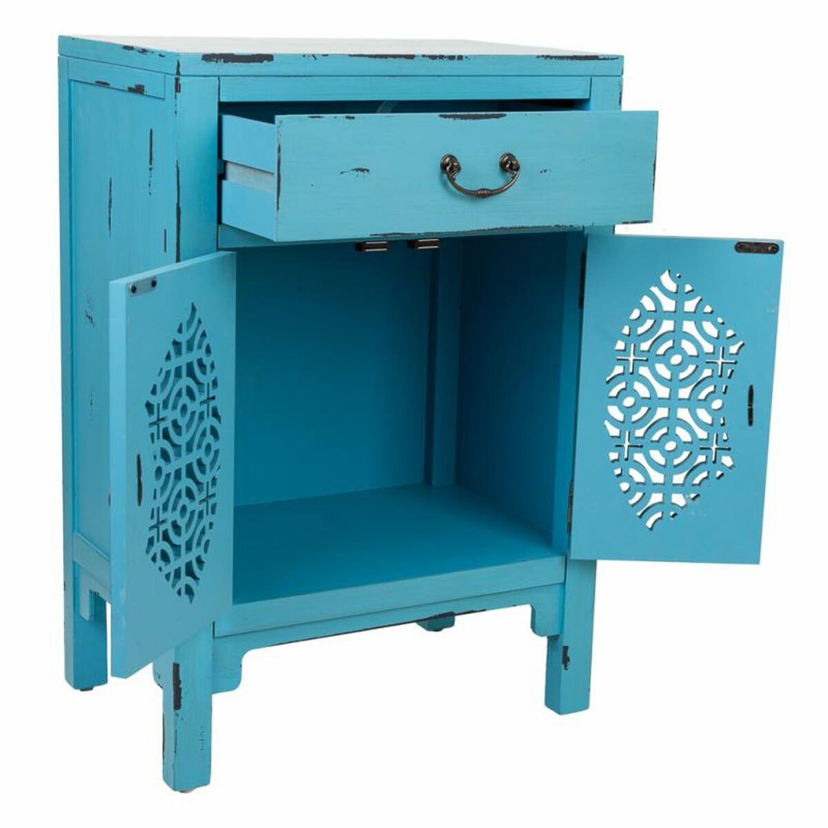 Mottagare Alexandra House Living Blå Granträ Trä MDF 32 x 75 x 48 cm - 4