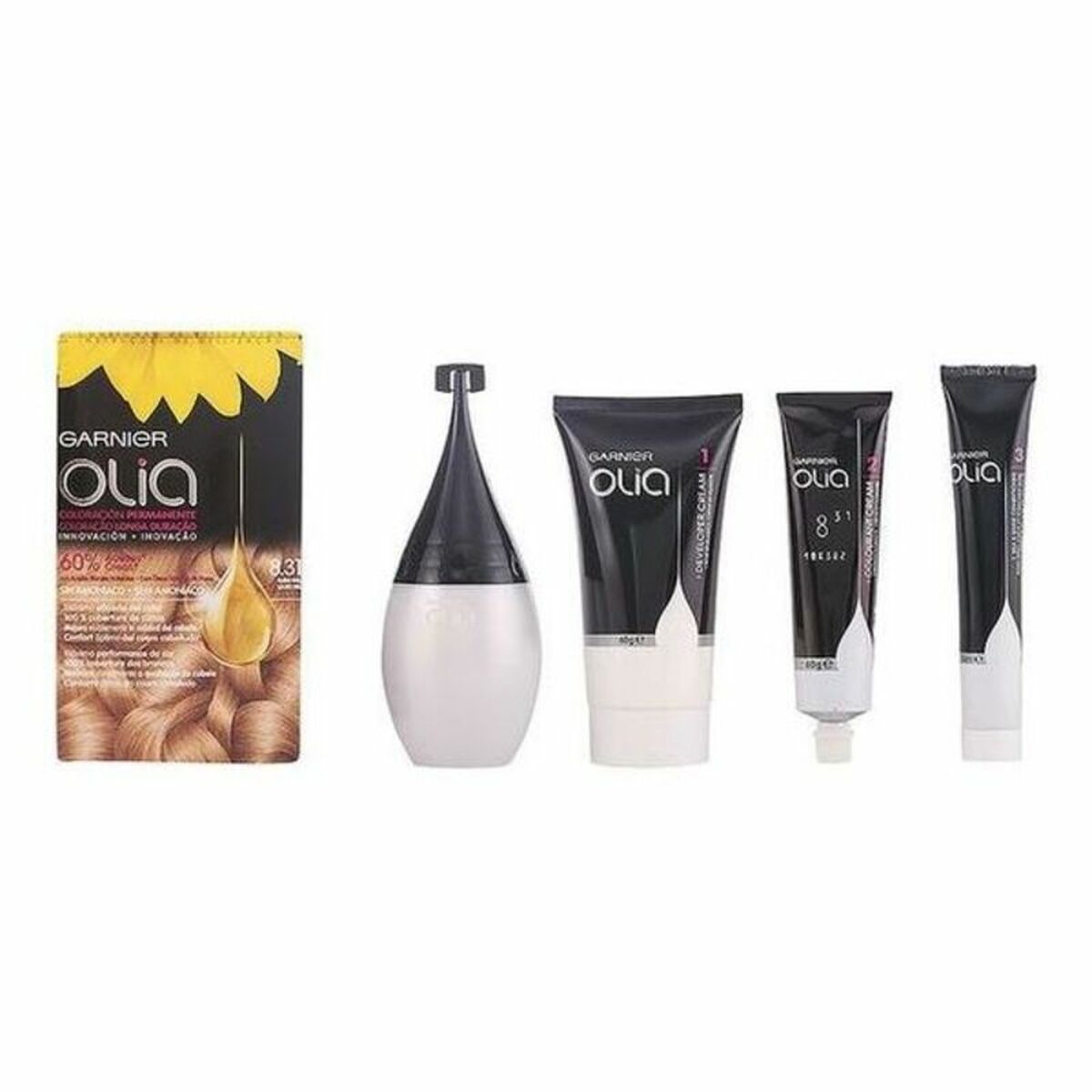 Färg utan ammoniak Garnier Olia Honungsblond Nº 8,31 Rubio Miel Lote (1 antal)