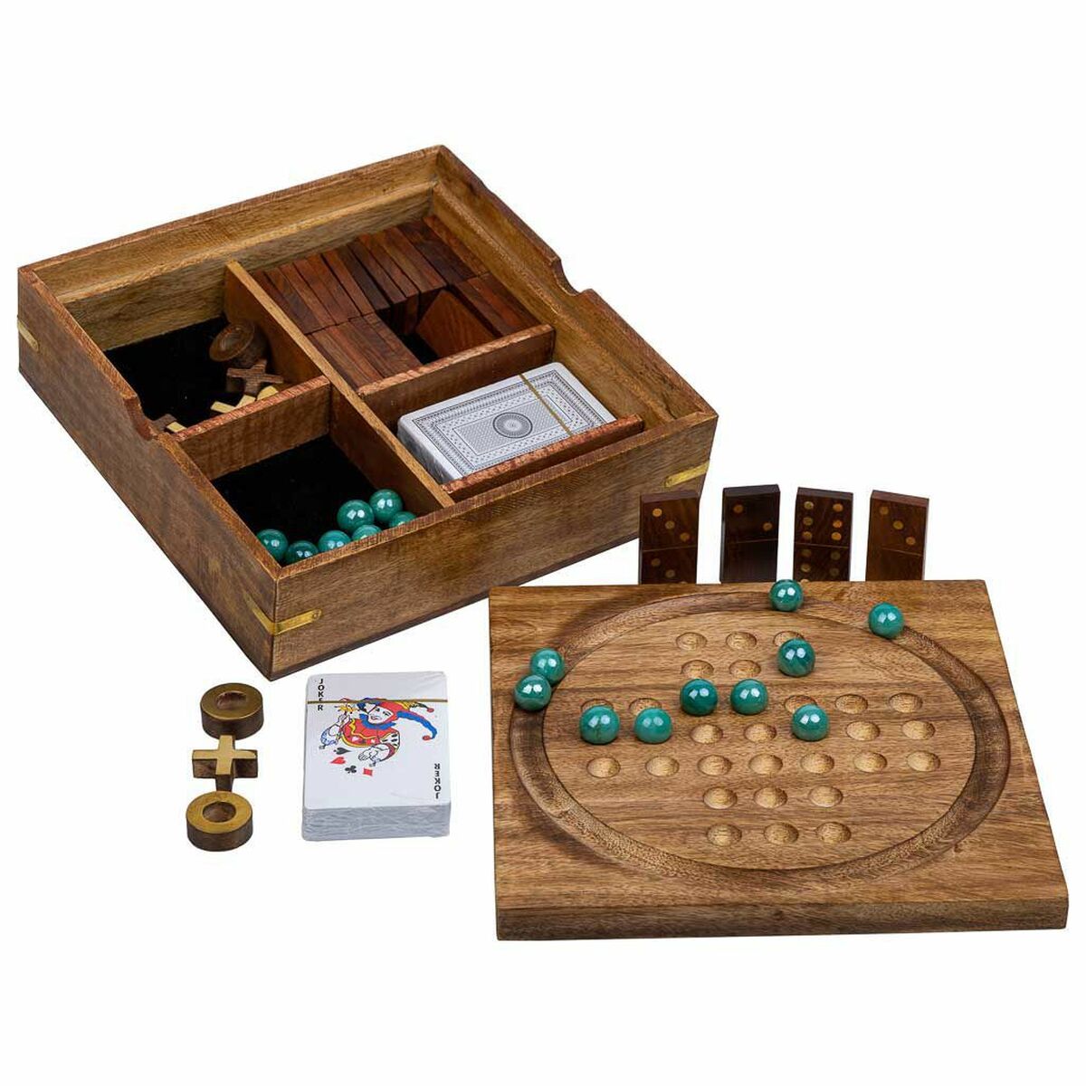 Traditionella spel Alexandra House Living Brun 23 x 5 x 23 cm 5-i-1
