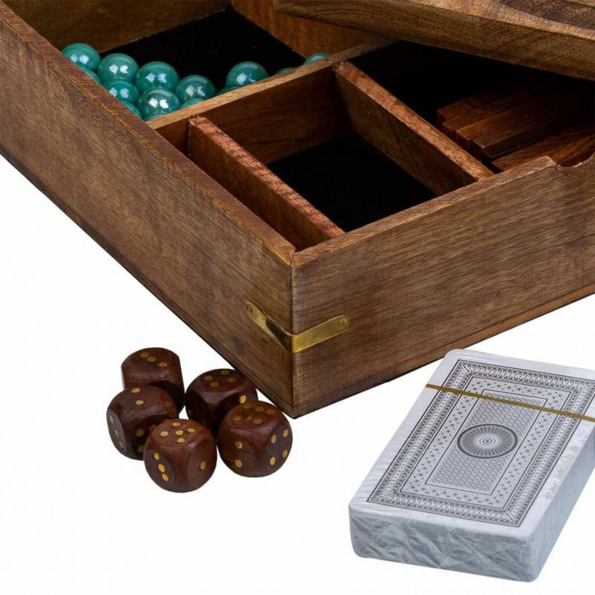 Traditionella spel Alexandra House Living Brun 23 x 5 x 23 cm 5-i-1 - 4