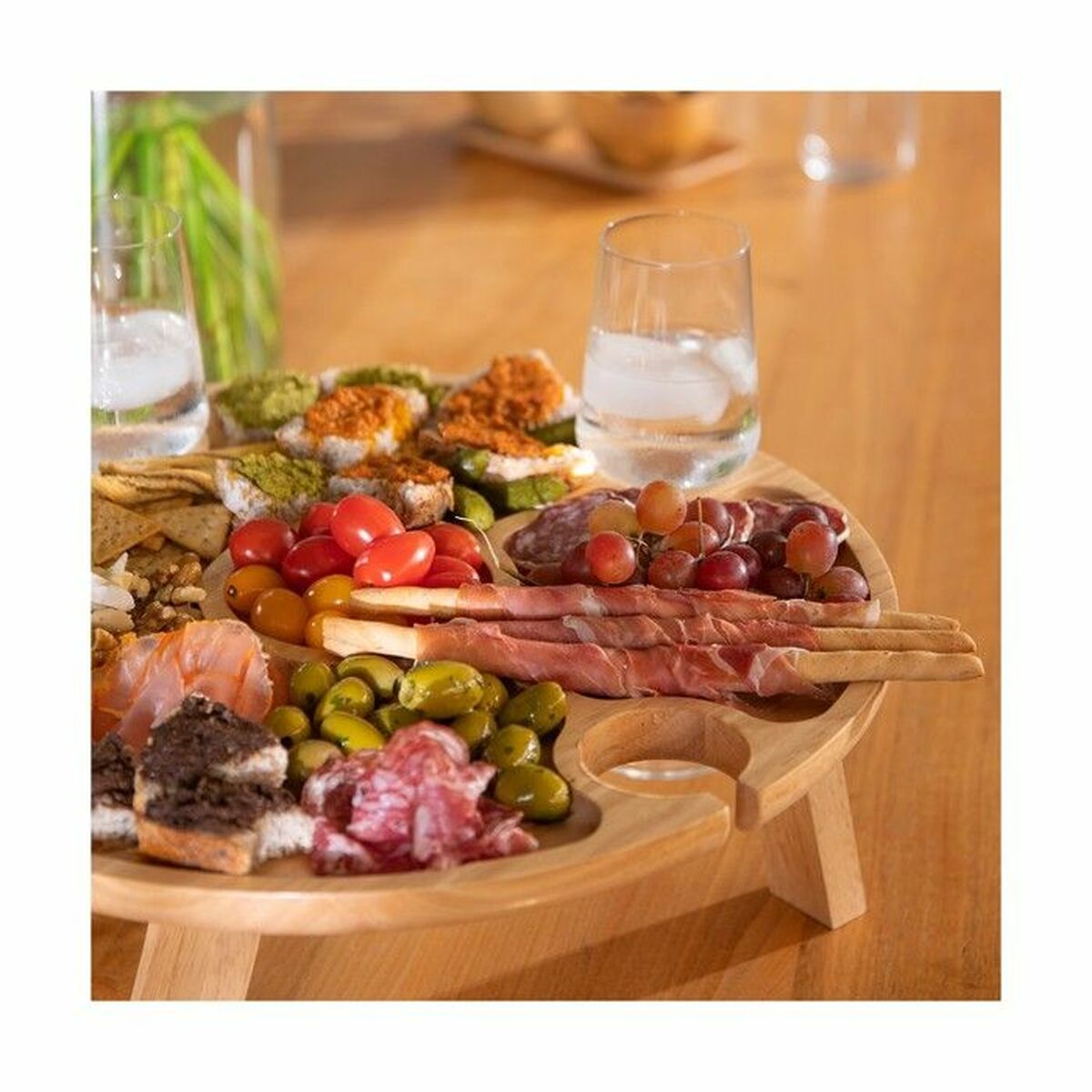 Snacksbricka Livoo MES150 Beige Rund - 3