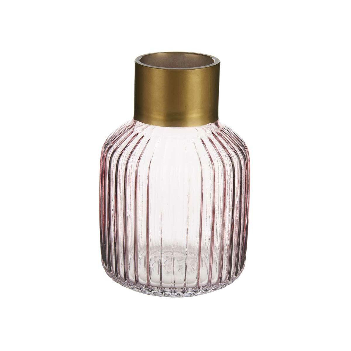 Vas Gift Decor Rosa Gyllene Glas Ränder 12 x 18 x 12 cm (6 antal) - 3