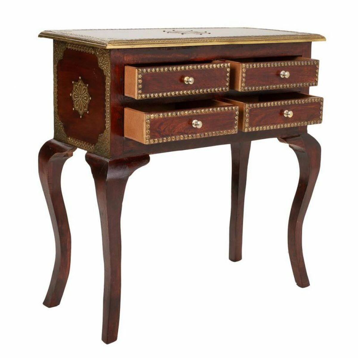 Hallmöbel med lådor Alexandra House Living Mörkbrun 33 x 73 x 71 cm - 3