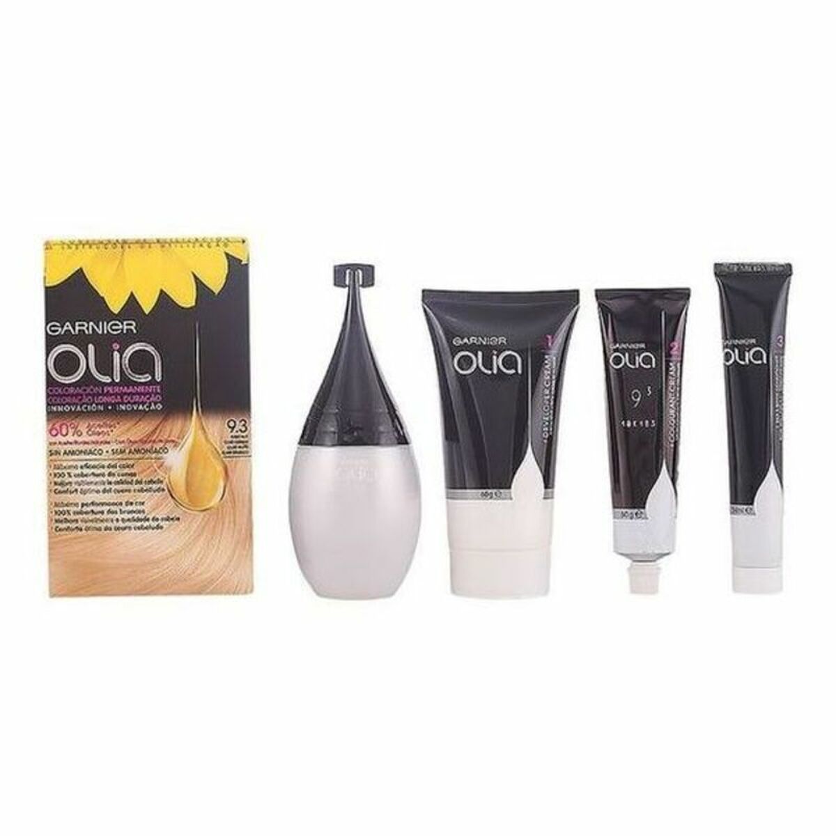 Färg utan ammoniak Garnier Olia Extraljust guldblont Nº 9,3 Rubio Muy Claro Dorado Lote (1 antal)