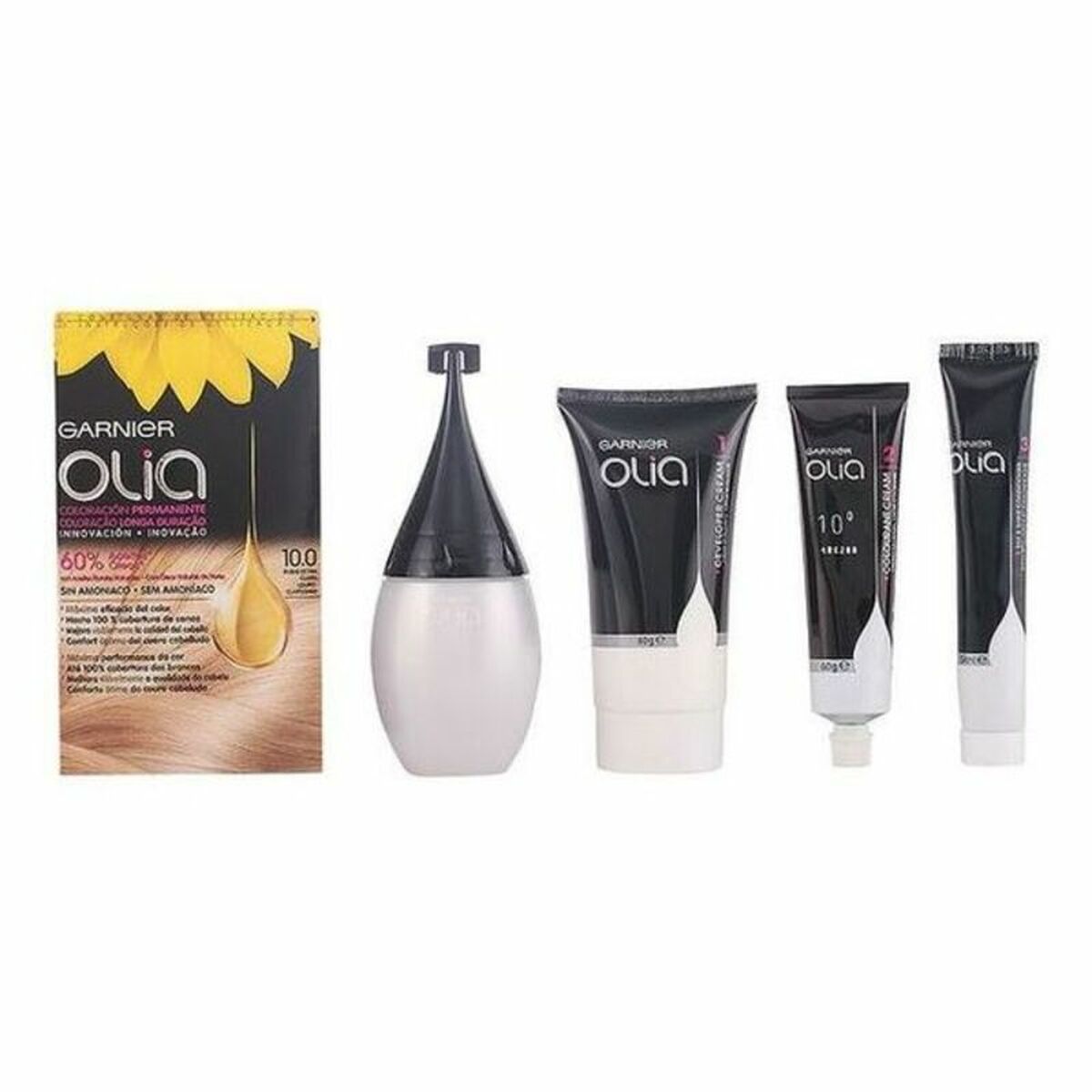 Färg utan ammoniak Garnier Olia Extra ljusblont Nº 10,1- Rubio Extra Claro Lote 120 g (1 antal)