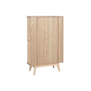 Skoställ Home ESPRIT Gyllene Naturell Rattan Granträ Tropiskt 70 x 29 x 115 cm