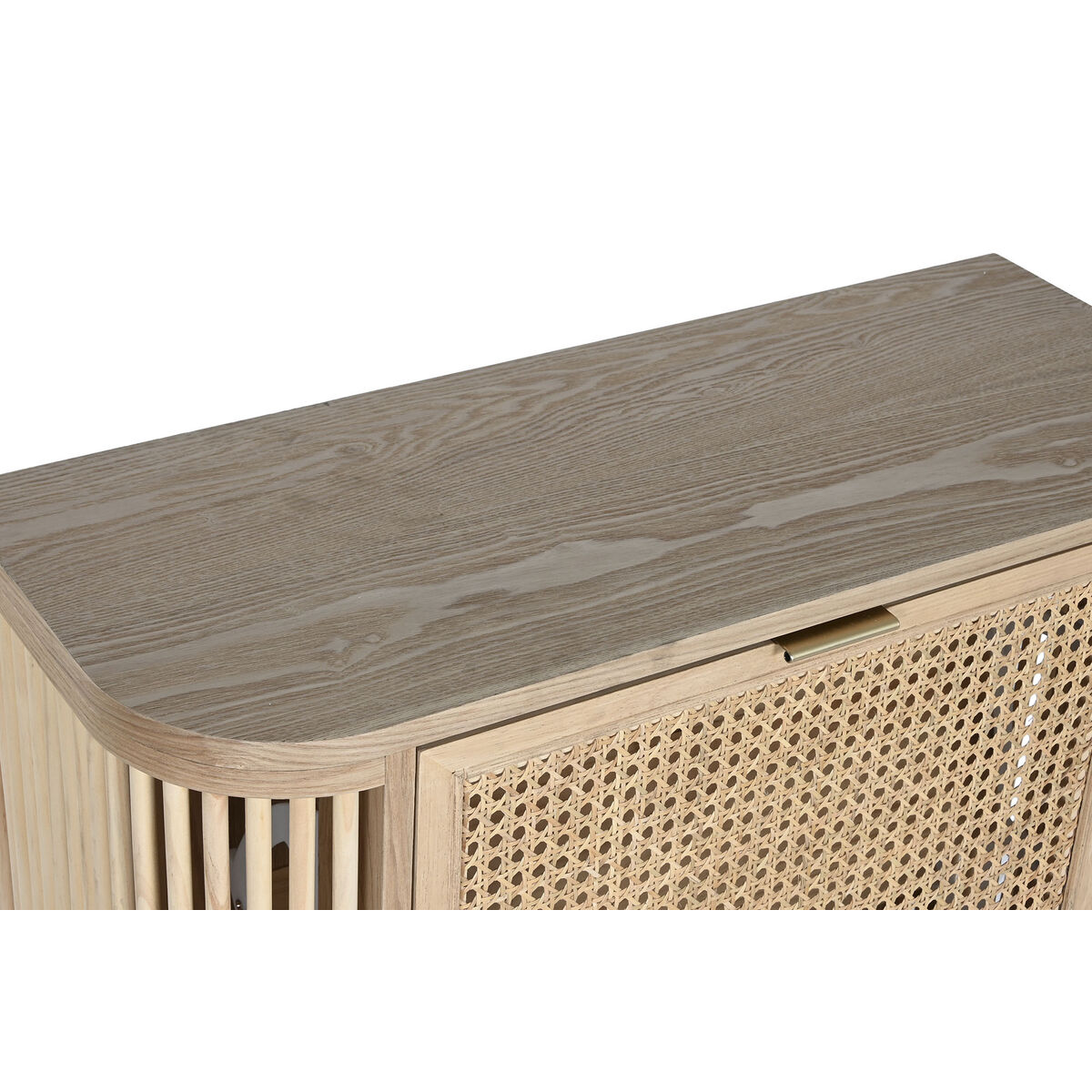 Skoställ Home ESPRIT Gyllene Naturell Rattan Granträ Tropiskt 70 x 29 x 115 cm - 5