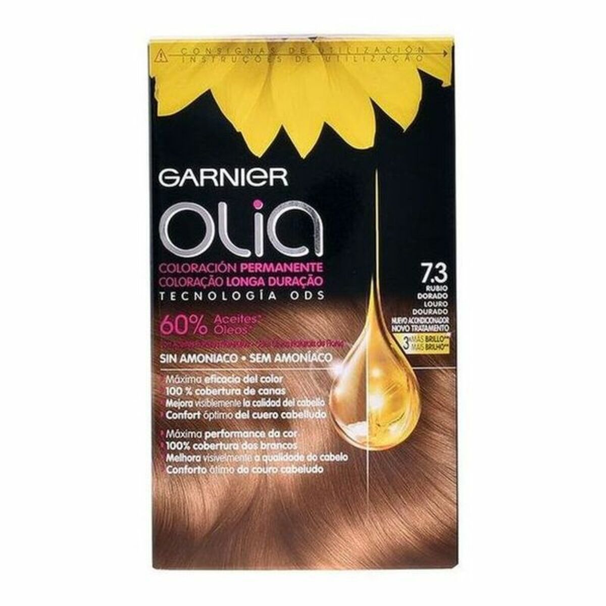 Färg utan ammoniak Garnier Olia Golden Dark Blonde Nº 7,3-Golden Dark Blonde Set (1 antal)