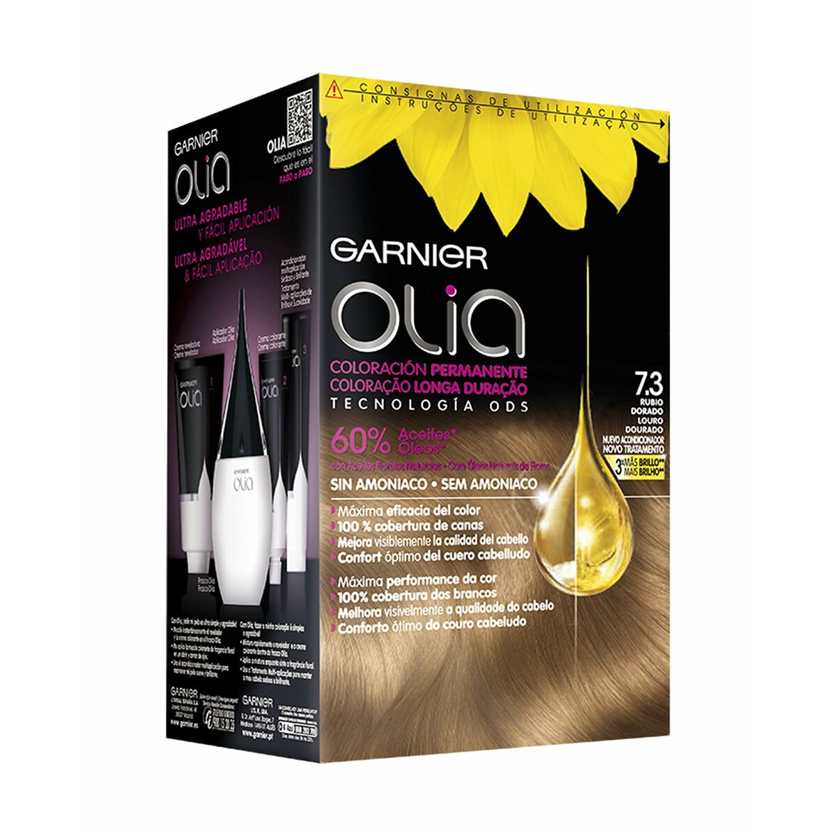 Färg utan ammoniak Garnier Olia Golden Dark Blonde Nº 7,3-Golden Dark Blonde Set (1 antal) - 2