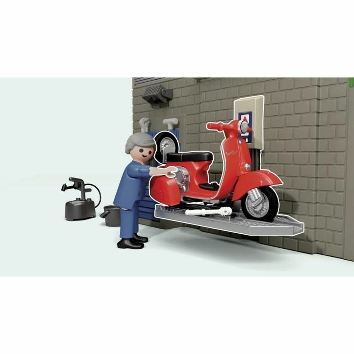 Playset Playmobil Vespa Retro Garage - 5