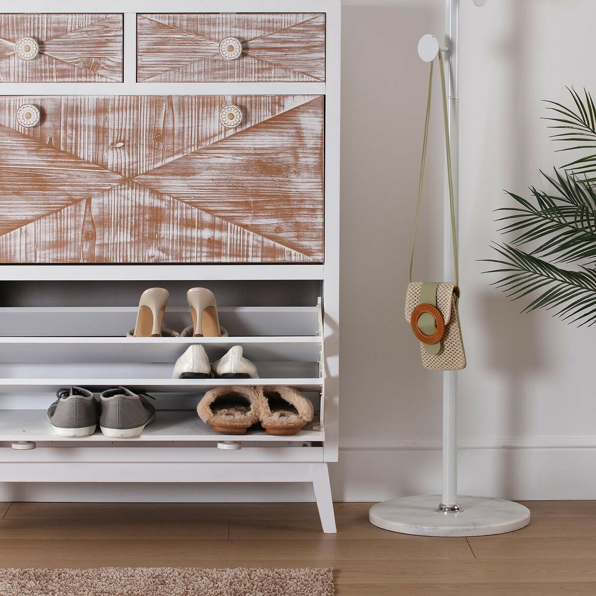 Skoställ Versa Sira Furu Trä MDF 30 x 110 x 85 cm - 2