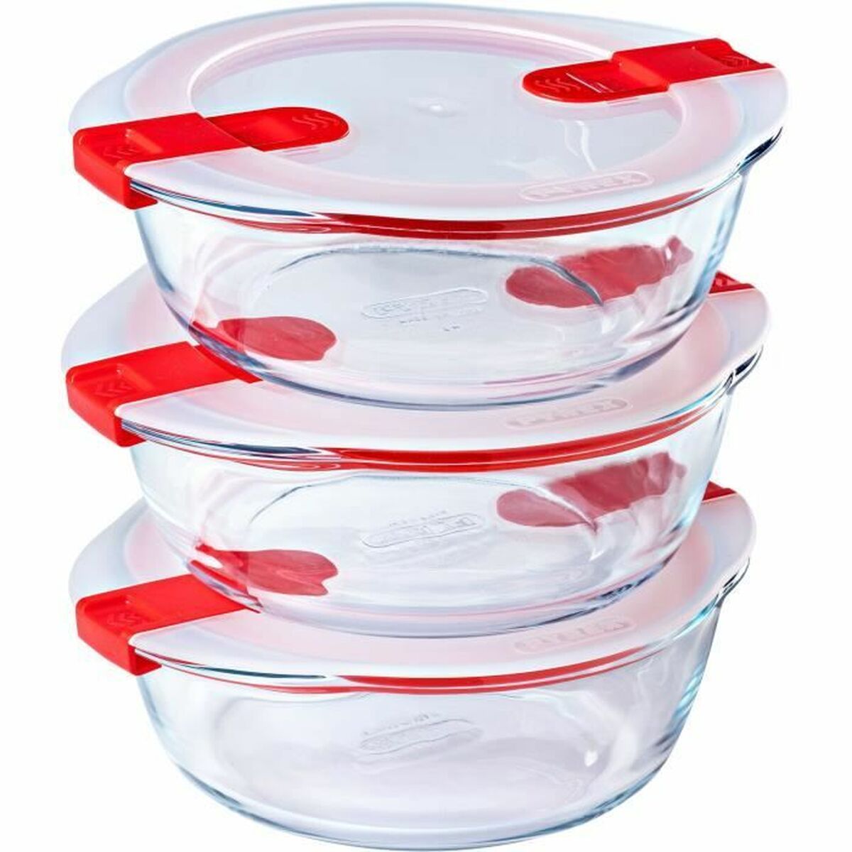 Behållare för matkonservering Pyrex Cook & Heat 1,1 L Transparent 3 Delar