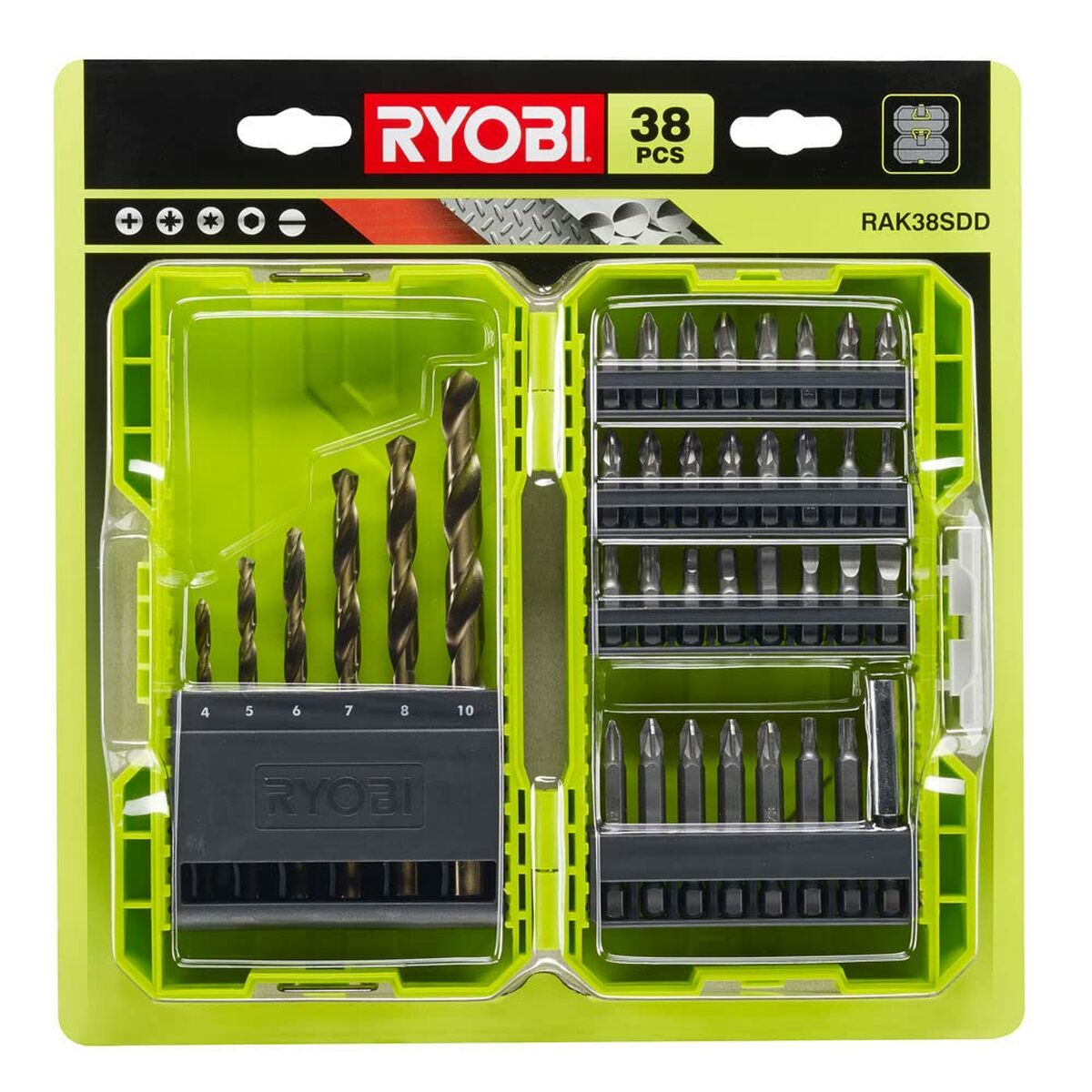 Set med borrkrona och spikar Ryobi 5132003303 38 Delar - 2