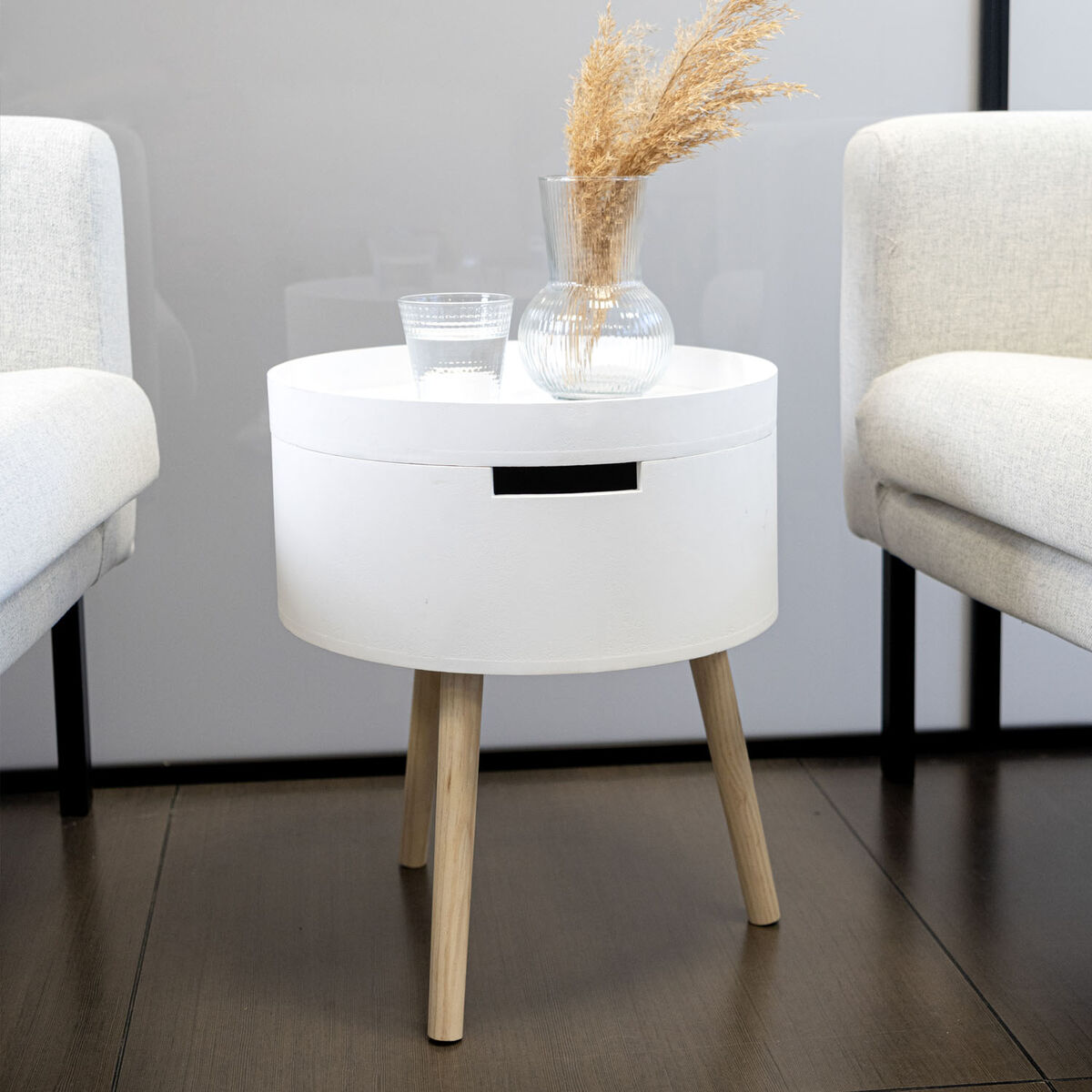 Sidobord Vinthera Moa Vit Beige 38 x 43 cm (4 antal) - 3