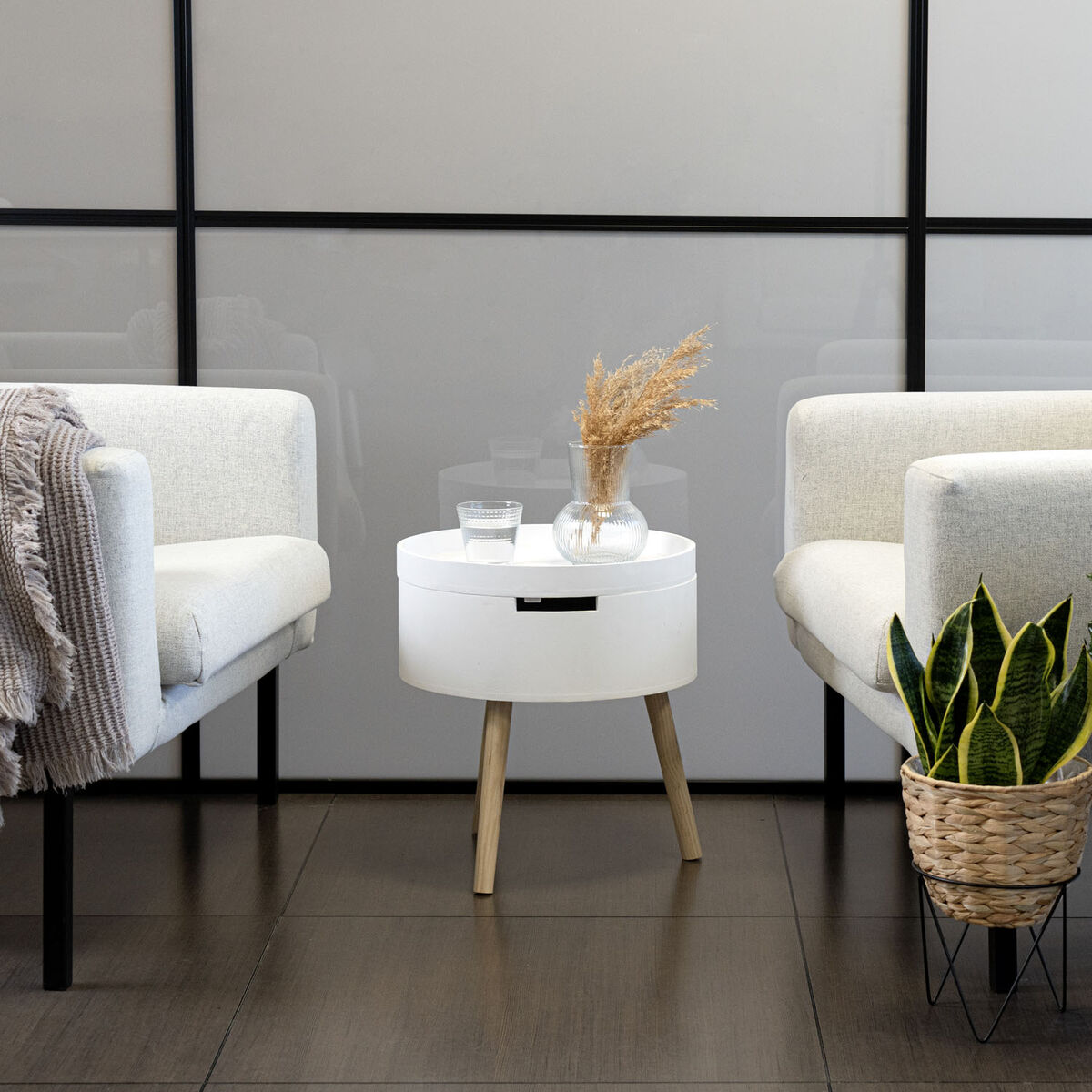 Sidobord Vinthera Moa Vit Beige 38 x 43 cm (4 antal) - 4