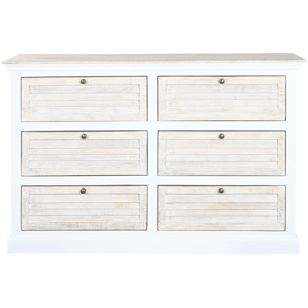 Kommod Home ESPRIT Vit Naturell 150 x 40 x 100 cm
