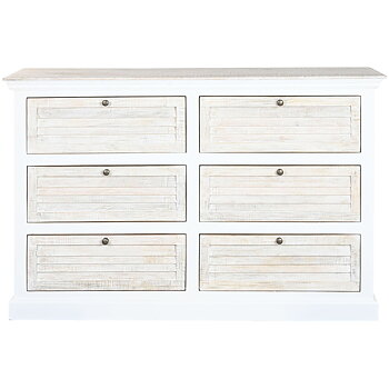 Kommod Home ESPRIT Vit Naturell 150 x 40 x 100 cm