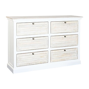 Kommod Home ESPRIT Vit Naturell 150 x 40 x 100 cm