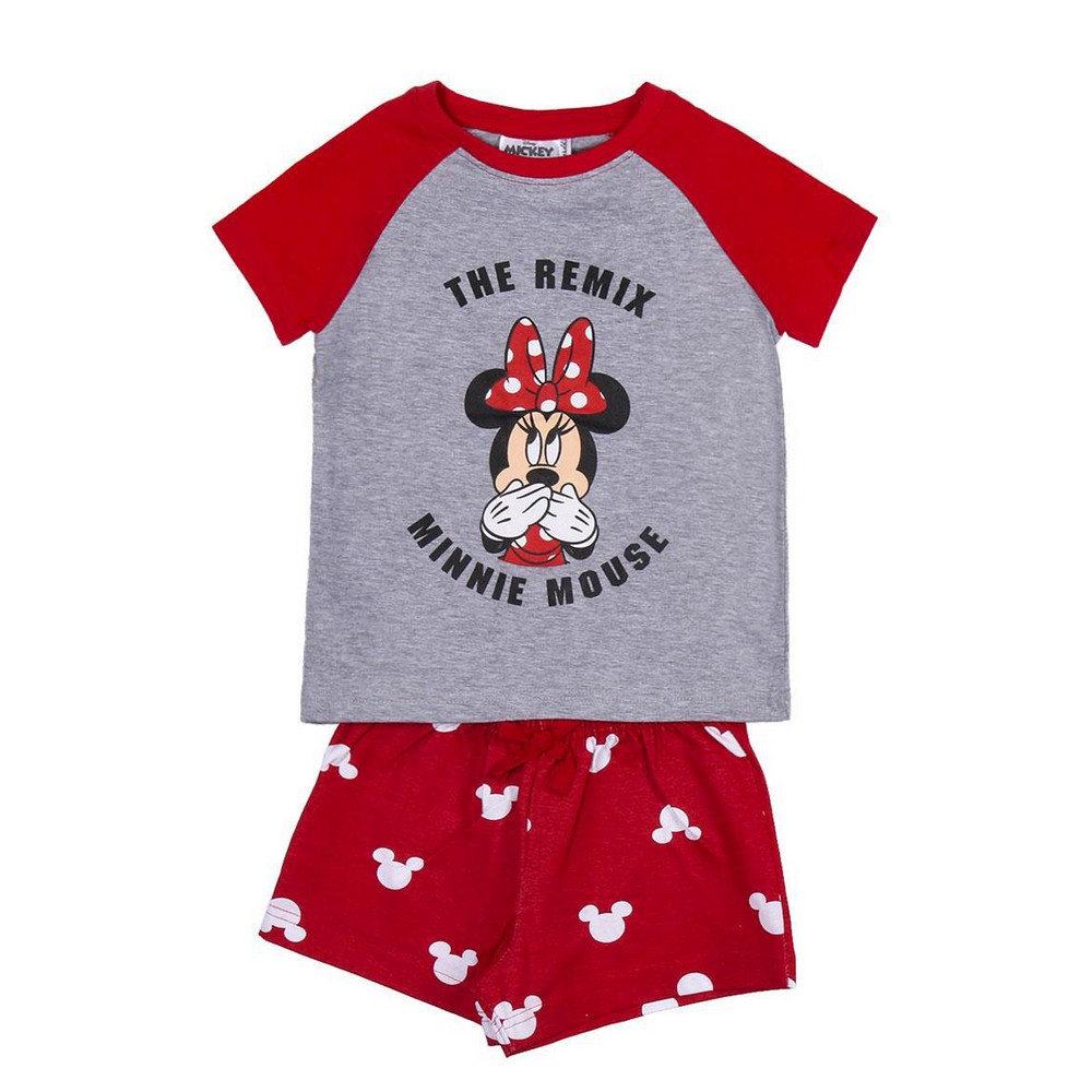 Sommarpyjamas Minnie Mouse Röd Grå