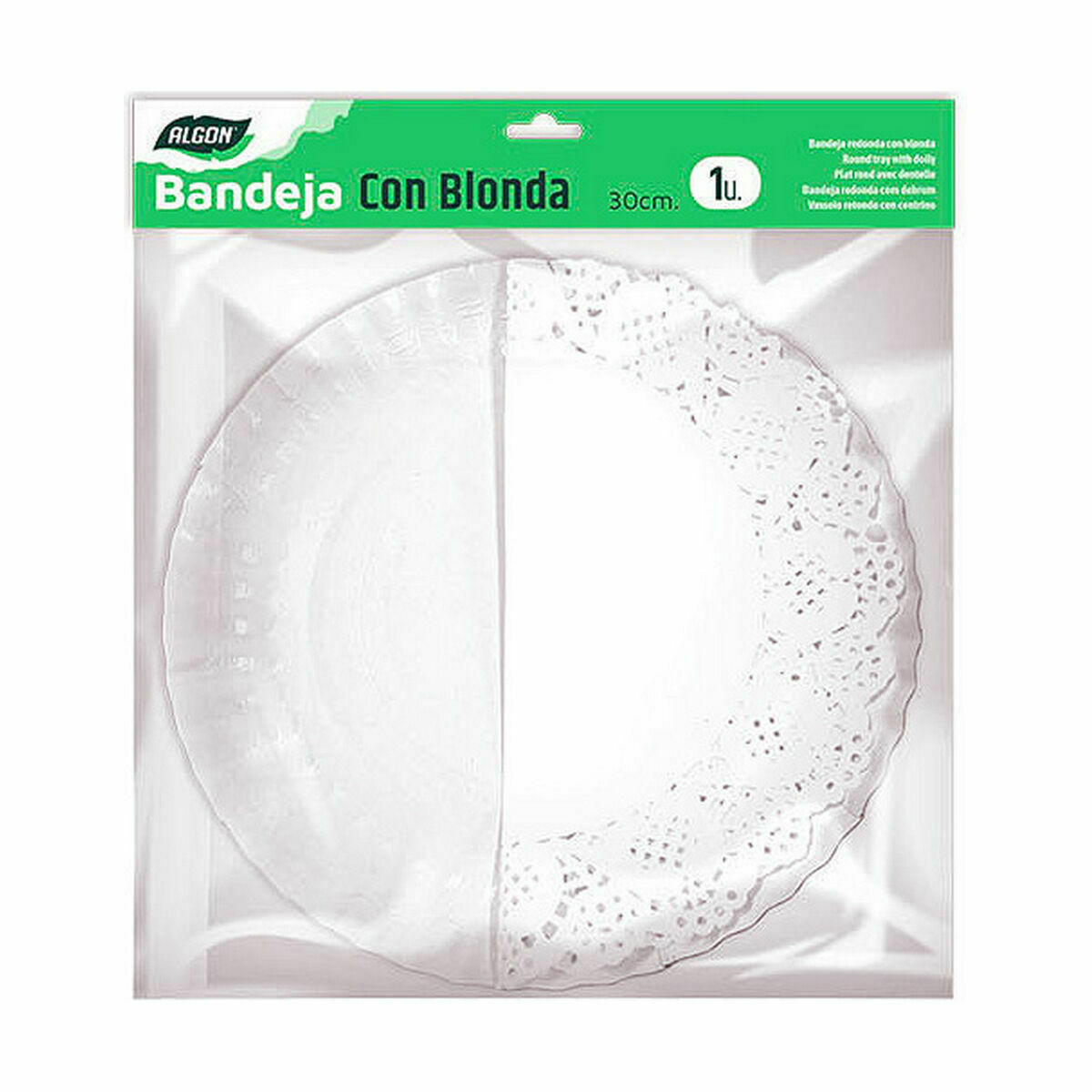 Snacksbricka Algon Rund Vit 30 x 30 x 1,5 cm (48 antal) - 3