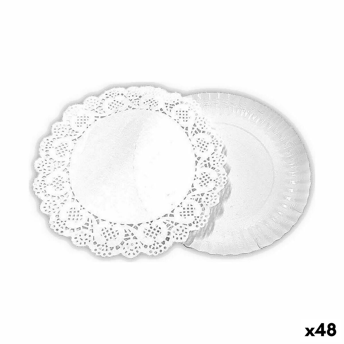 Snacksbricka Algon Rund Vit 30 x 30 x 1,5 cm (48 antal)