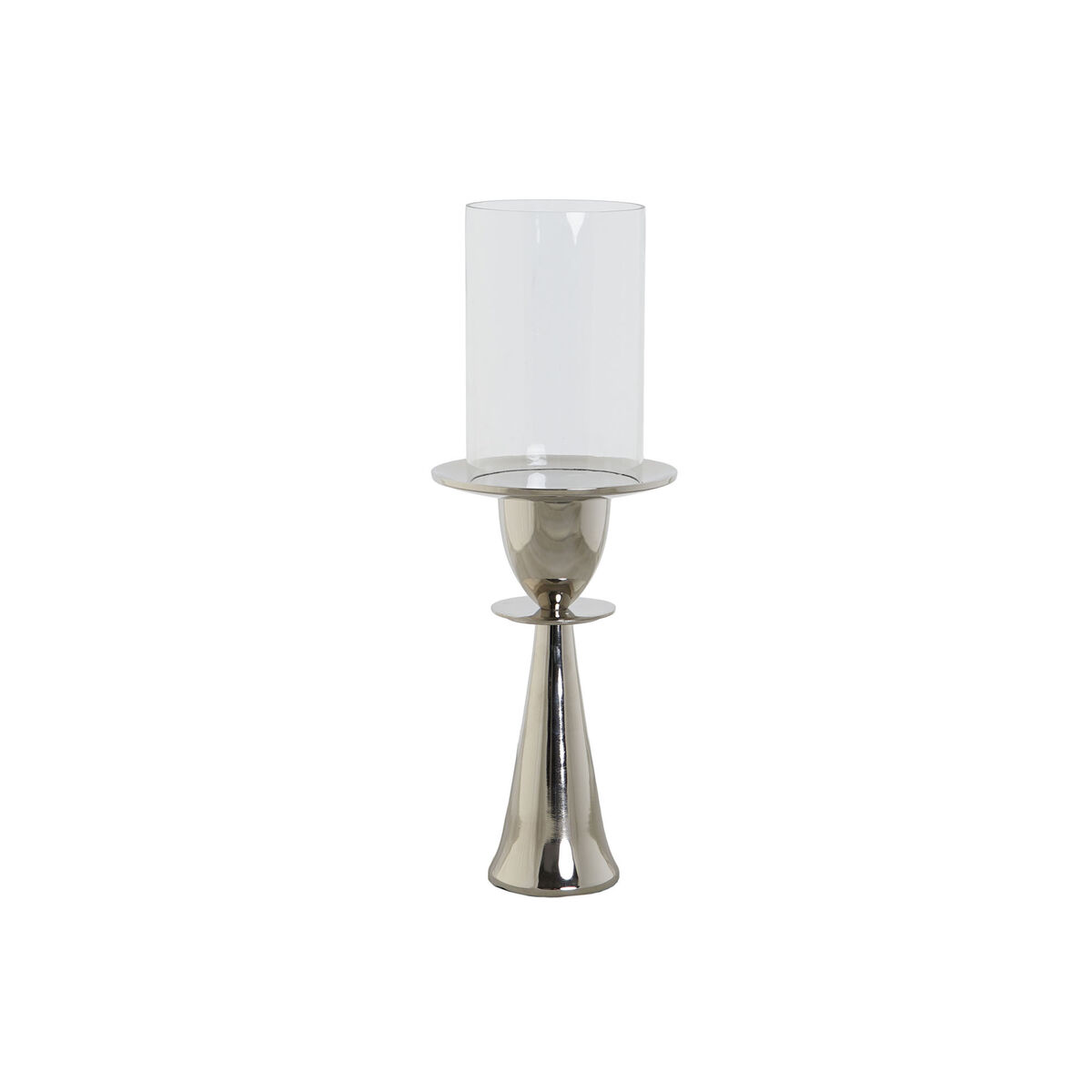 Ljusstakar DKD Home Decor Silvrig Aluminium Glas 14 x 14 x 38 cm