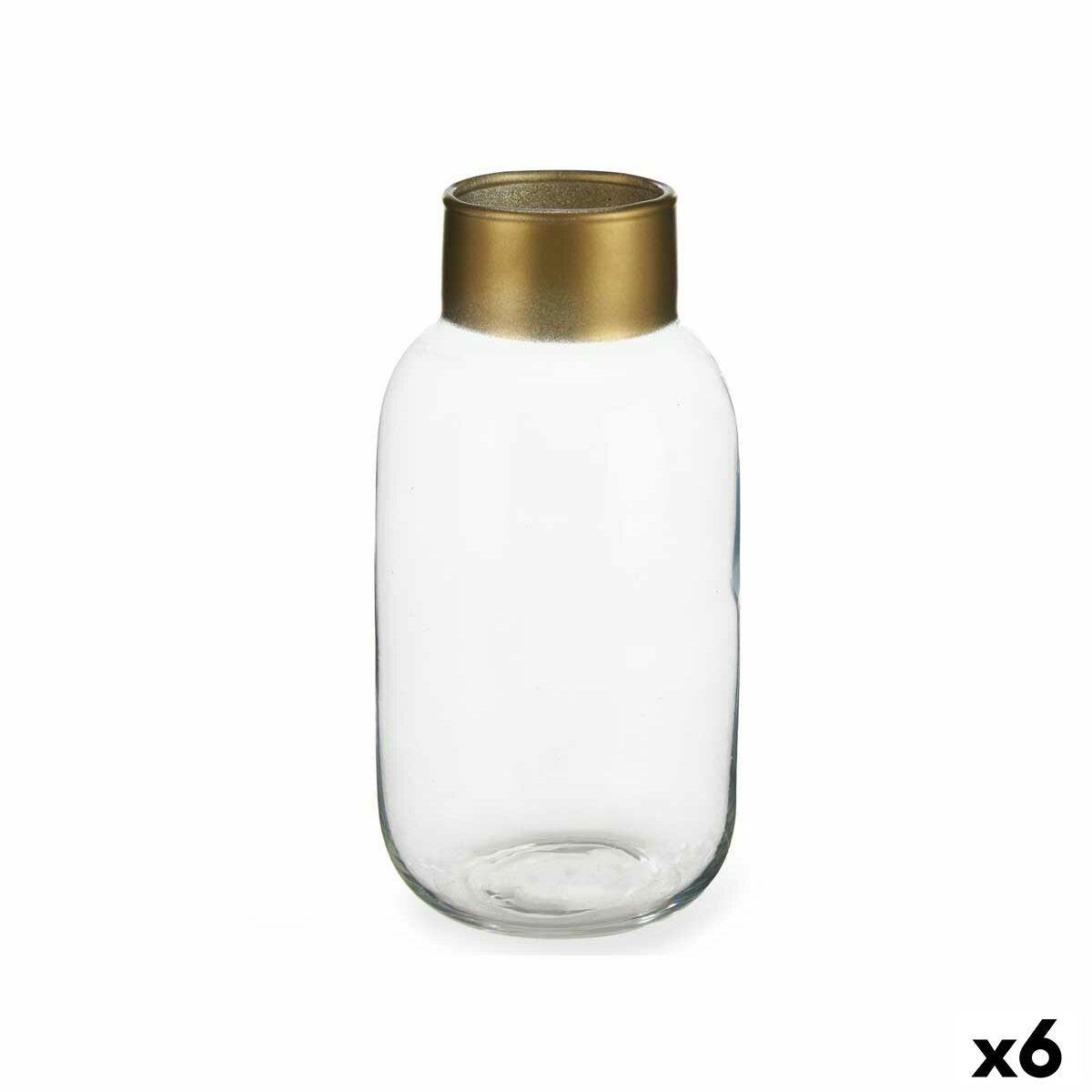 Vas Gift Decor Transparent Gyllene Glas 11,5 x 24 x 11,5 cm (6 antal) - 4