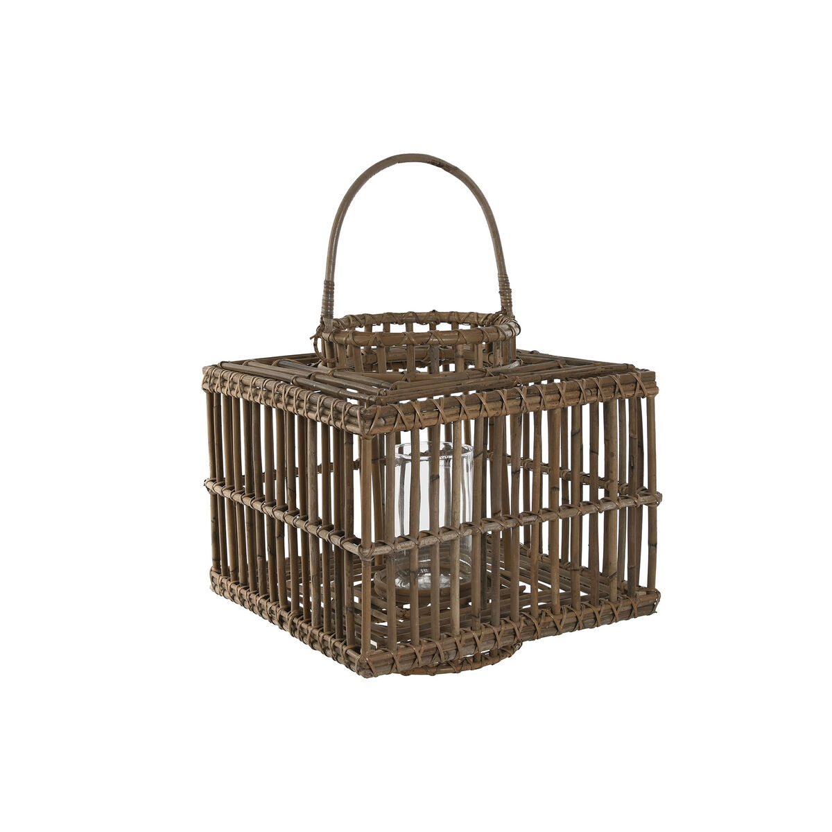 Ljusstakar Home ESPRIT Naturell Glas 35 x 35 x 35 cm