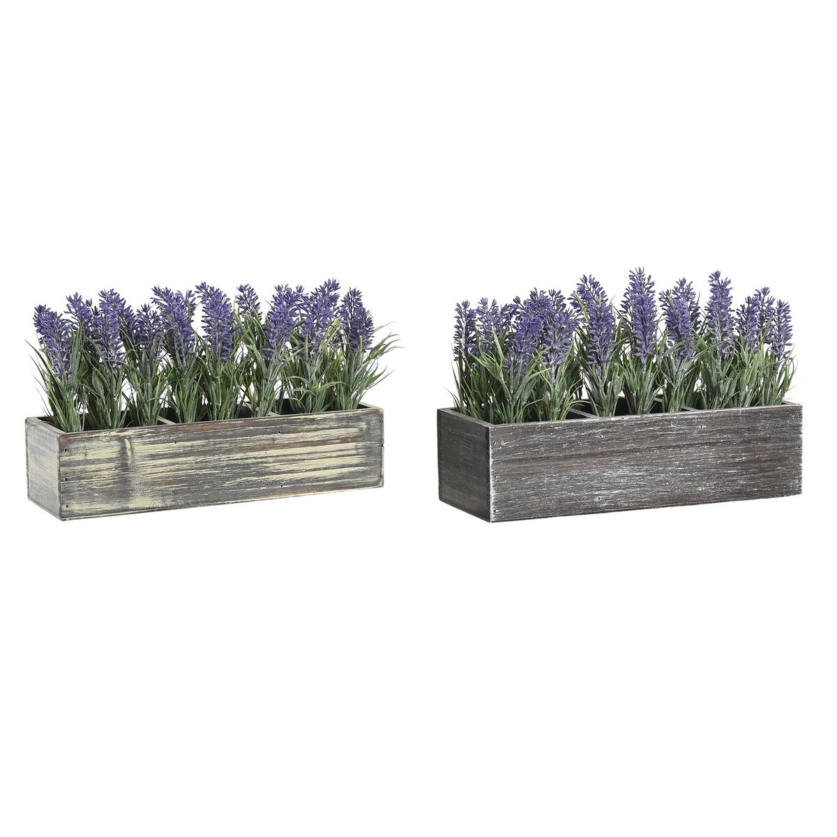 Dekorativ växt DKD Home Decor Trä Polyetylen 32 x 14 x 19,5 cm (2 antal) - 7