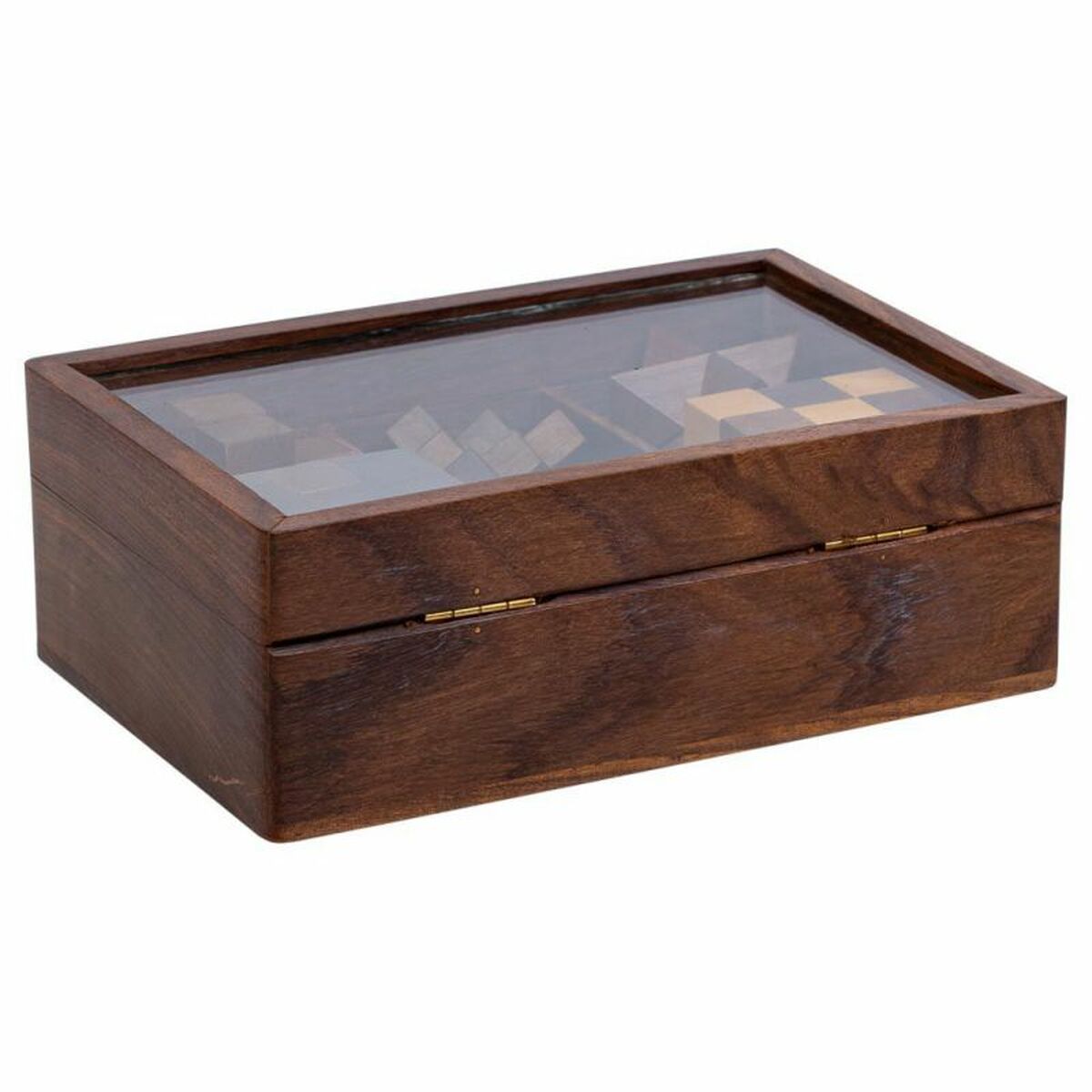 Pussel Alexandra House Living Brun Glas Akaciaträ 12 x 6 x 17 cm 6 Delar - 5