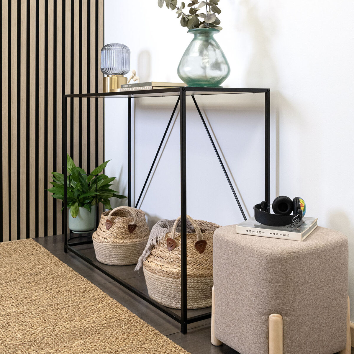 Sidobord Vinthera Moa Svart Beige 120 x 85 x 40 cm - 5